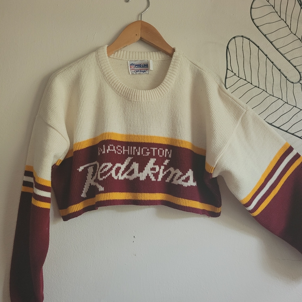 Vintage NFL Authentic Proline Washington Redskins cropped long sleeve sweater